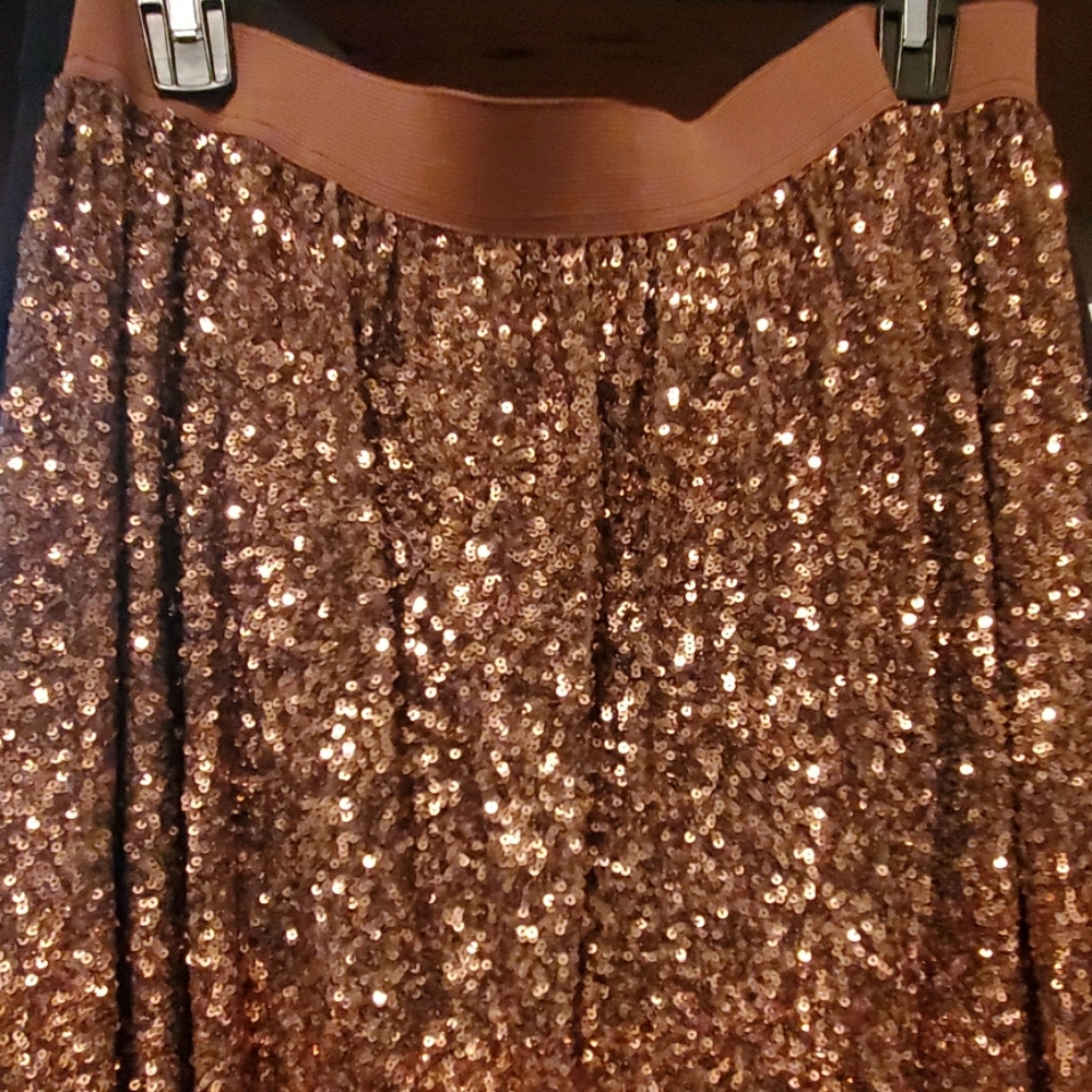 Lauren Conrad ombre sequin skirt. Rose gold